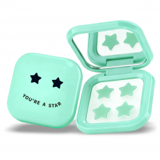 Biovene Barcelona PIMPLE STAR PATCHES & MIRROR CASE Green Pimple Patches - Anti-Blemish Stars 32 Patches